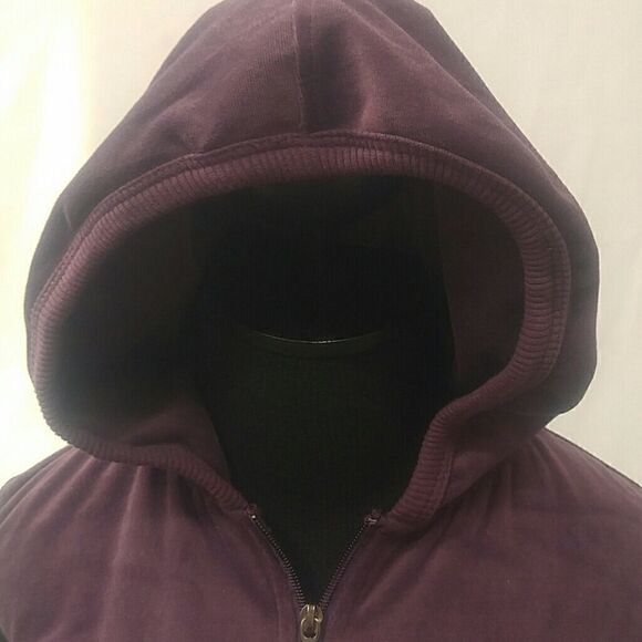 GIRL'S GRAPE VELOUR HOODIE TOP W/ DETAIL ON BACK - Picture 6 of 8